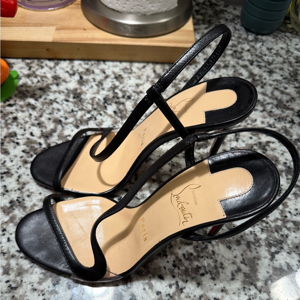 Christian Louboutin Black Strappy Heels